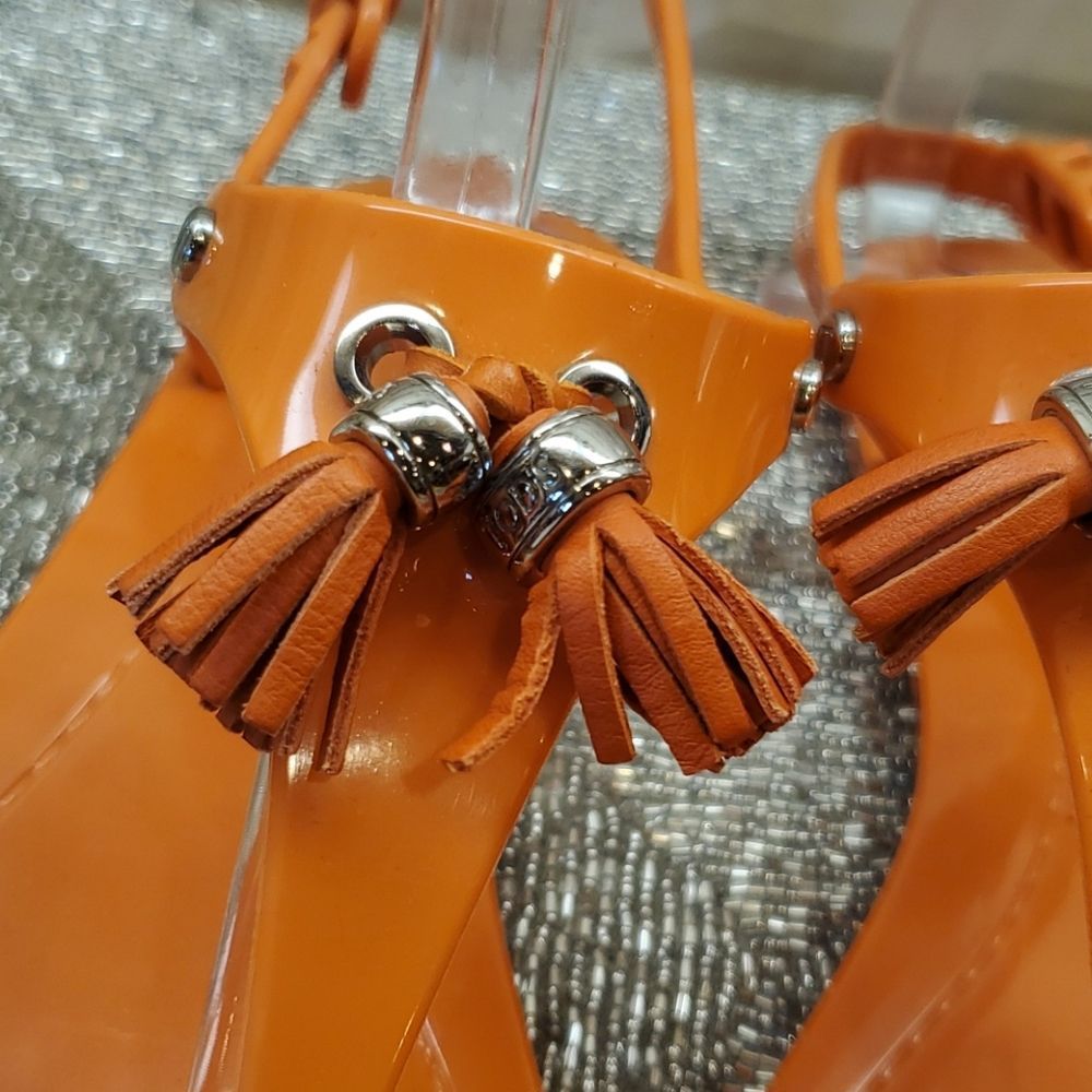 SOLD!! TOD'S Pumpkin Tassled Jelly Nikel Sandals - Picture 3 of 9